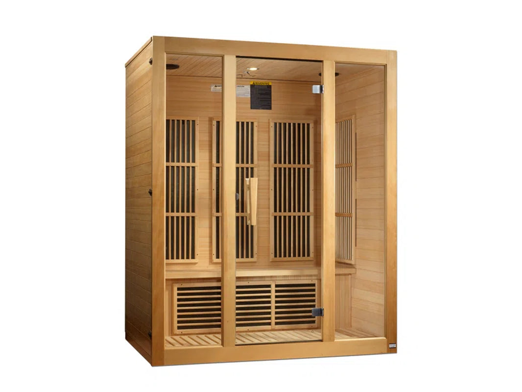 Dynamic Bellevue 3-Person FAR Infrared Sauna with Bluetooth in Canadian Hemlock