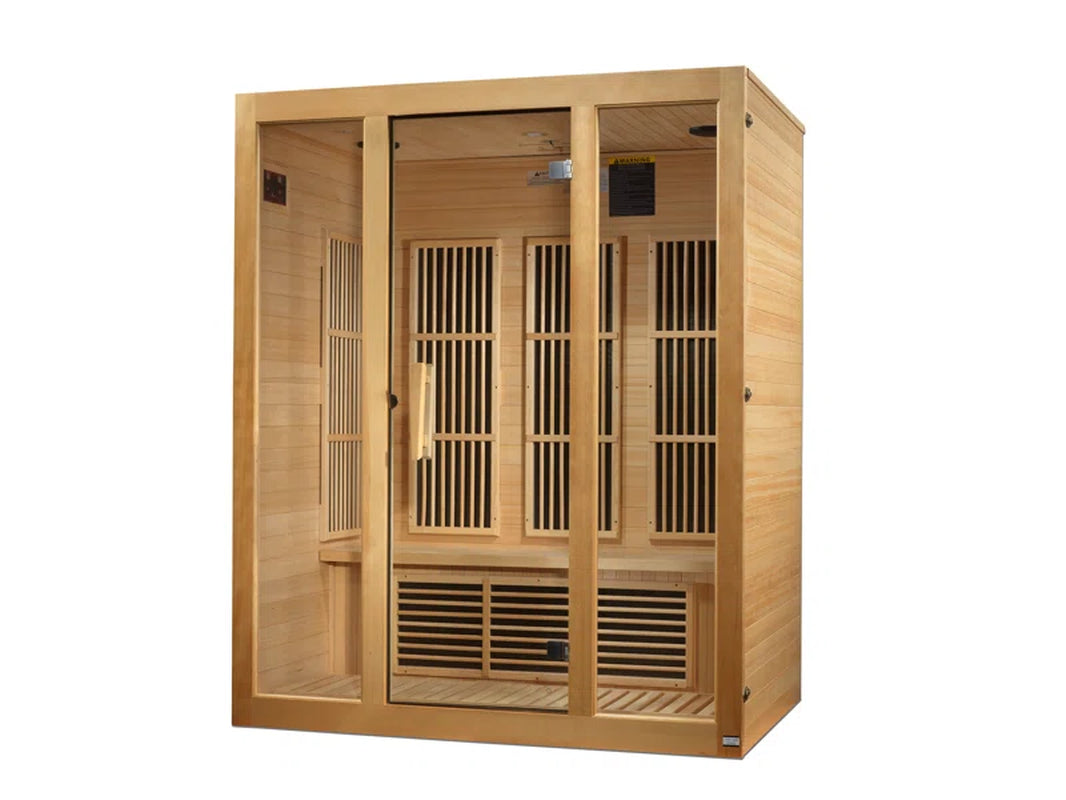Dynamic Bellevue 3-Person FAR Infrared Sauna with Bluetooth in Canadian Hemlock